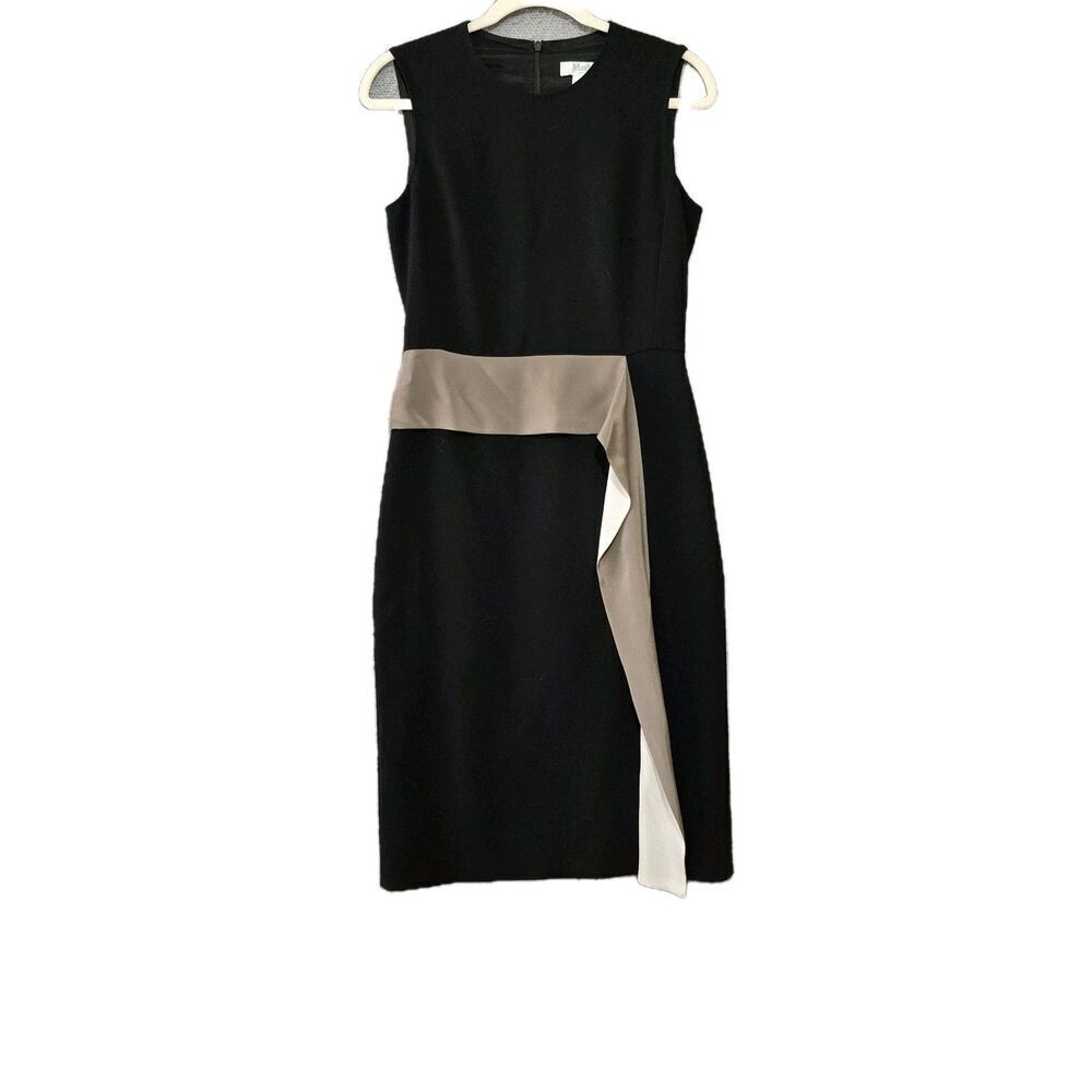 Max Mara Women's Made In Italy Etere Midi Sleeveless Black Dress 6